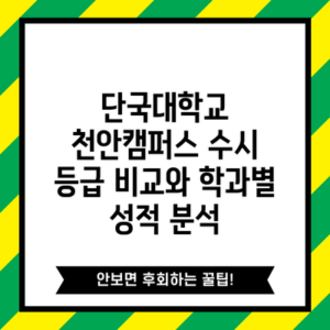 단국대학교 천안캠퍼스 수시 등급 비교와 학과별 성적 분석